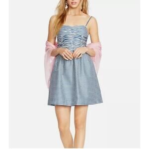 Polo Ralph Lauren Blue/White Cotton Nautical Strip Spaghetti Strap Dress Size 12